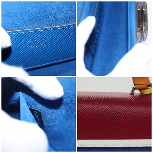 LOUIS VUITTON Epi Peace Love Twist MM Hand Bag Red Blue - Picture 14 of 16
